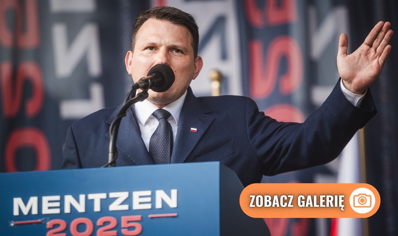 Sławomir Mentzen na spotkaniu z wyborcami w Kartuzach, 2025